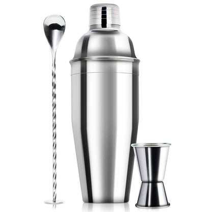 Stainless Steel Cocktail Shaker Set with Strainer