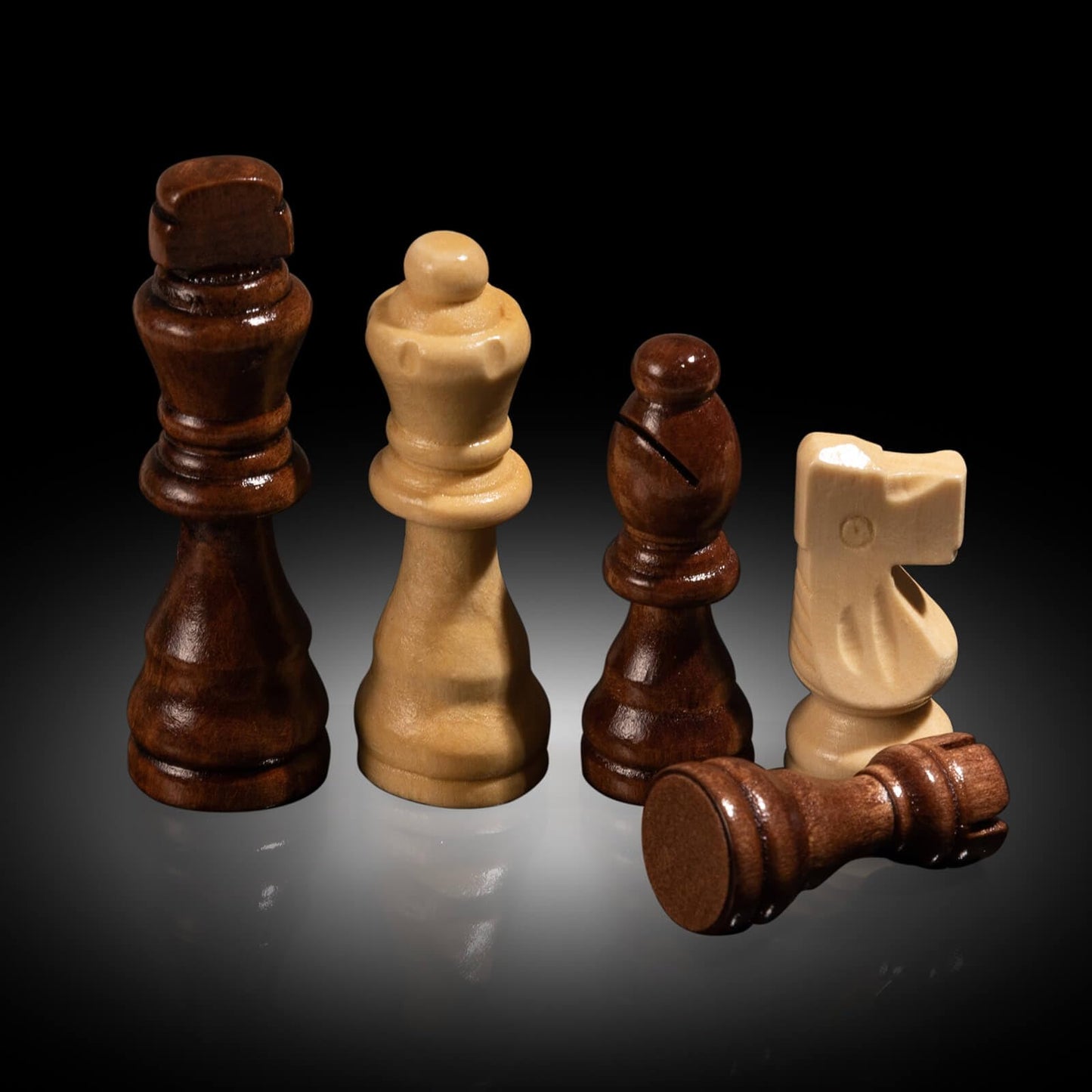 Handmade Walnut Chess Set with Folding Board