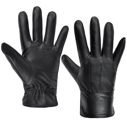 Harssidanzar Men's Warm Leather Winter Gloves