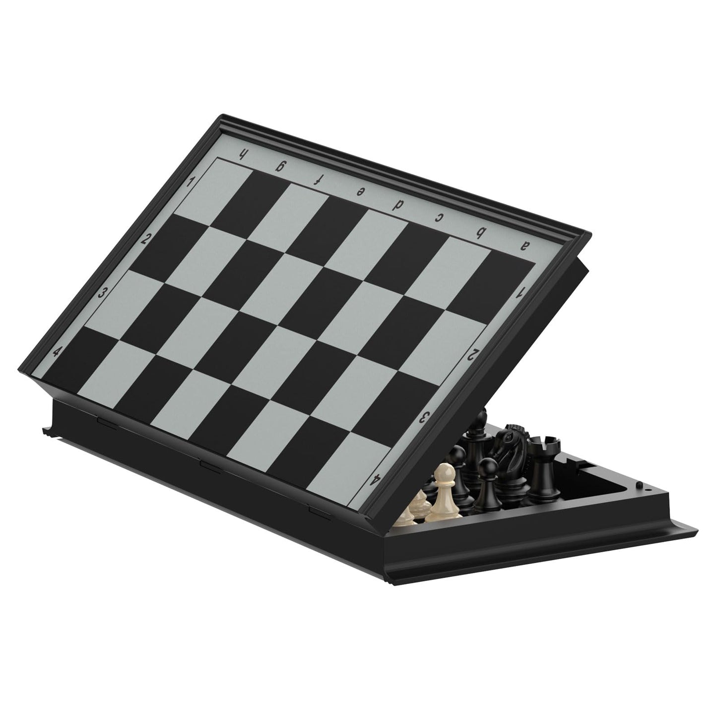 Funllection Magnetic Chess Set, 9.5'' Board Game for Kids and Adults, Outdoors Travel Toy with Extra Queens and Instruction