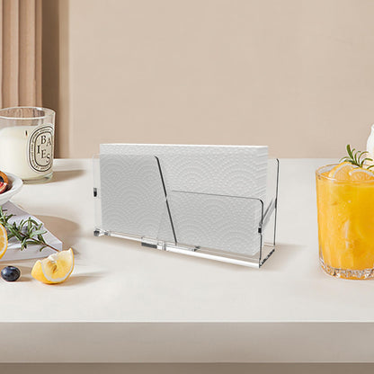 popbricks Acrylic Guest Towel Napkin Holder,Clear Paper Hand Towels Storage Tray Modern Buffet Napkin Caddy, WM109