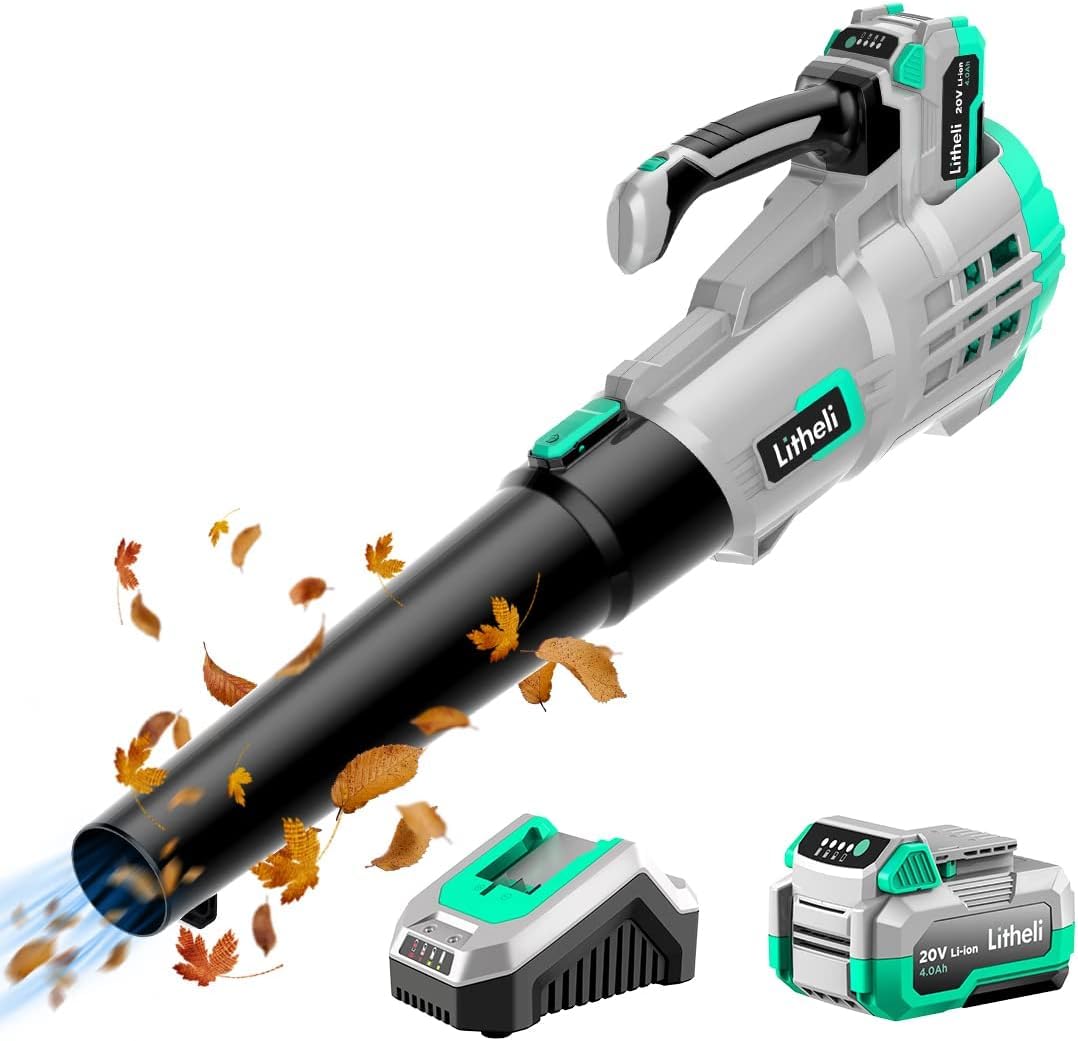 20V Cordless Leaf Blower with Battery and Charger
