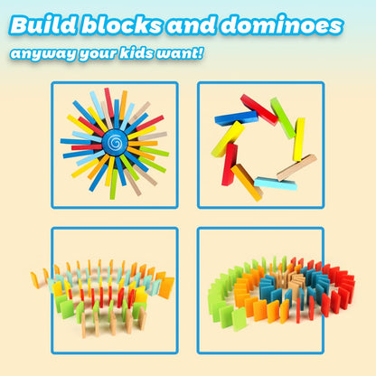 Hape Wooden Domino Set with 107 Building Pieces