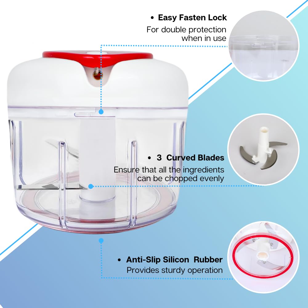 Manual Food Chopper for Vegetables and Nuts