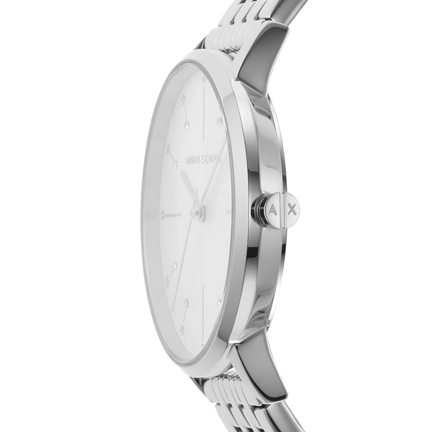 A｜X Armani Exchange Women's Three-Hand Stainless Steel Watch (Model: AX5578), Silver Bracelet