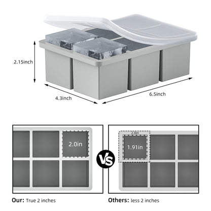 2 Pack HANCELANT Large Ice Cube Trays