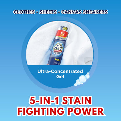 ONDAGO 2 OxiClean Max Force Gel Stick Stain Remover, 6.2 Ounce - Bundled with 4 Microfiber Cleaning Cloths