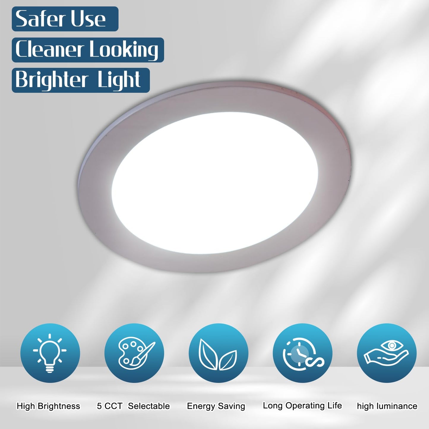 YRPOPP 12 Pack 6 Inch Led Recessed Lights with Junction Box 1100LM Brightness LED Ceiling Light 5CCT Dimmable Recessed Led Lights for Ceiling, 12W Eqv 120W