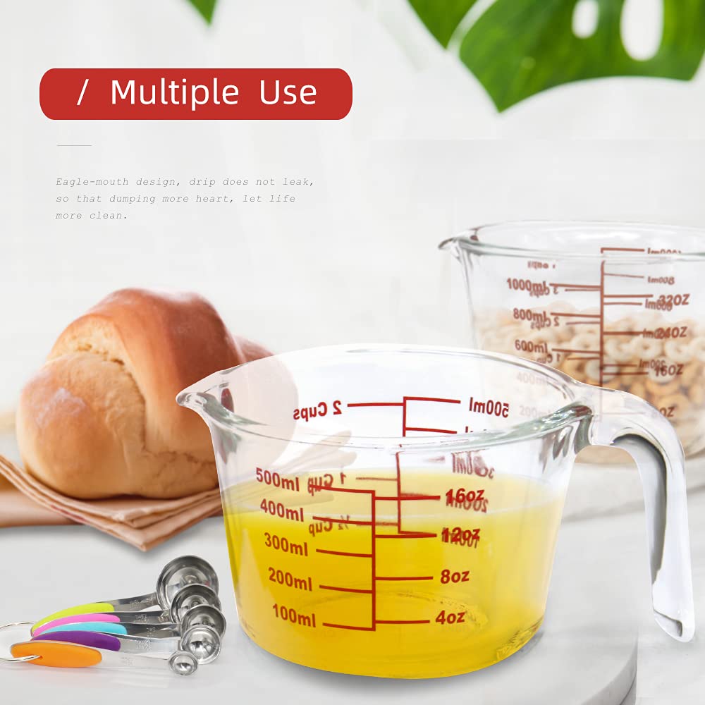 Glass Measuring Cups and Spoons Set - 34 OZ