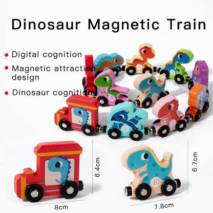 Magnetic Wooden Train Set for Toddlers