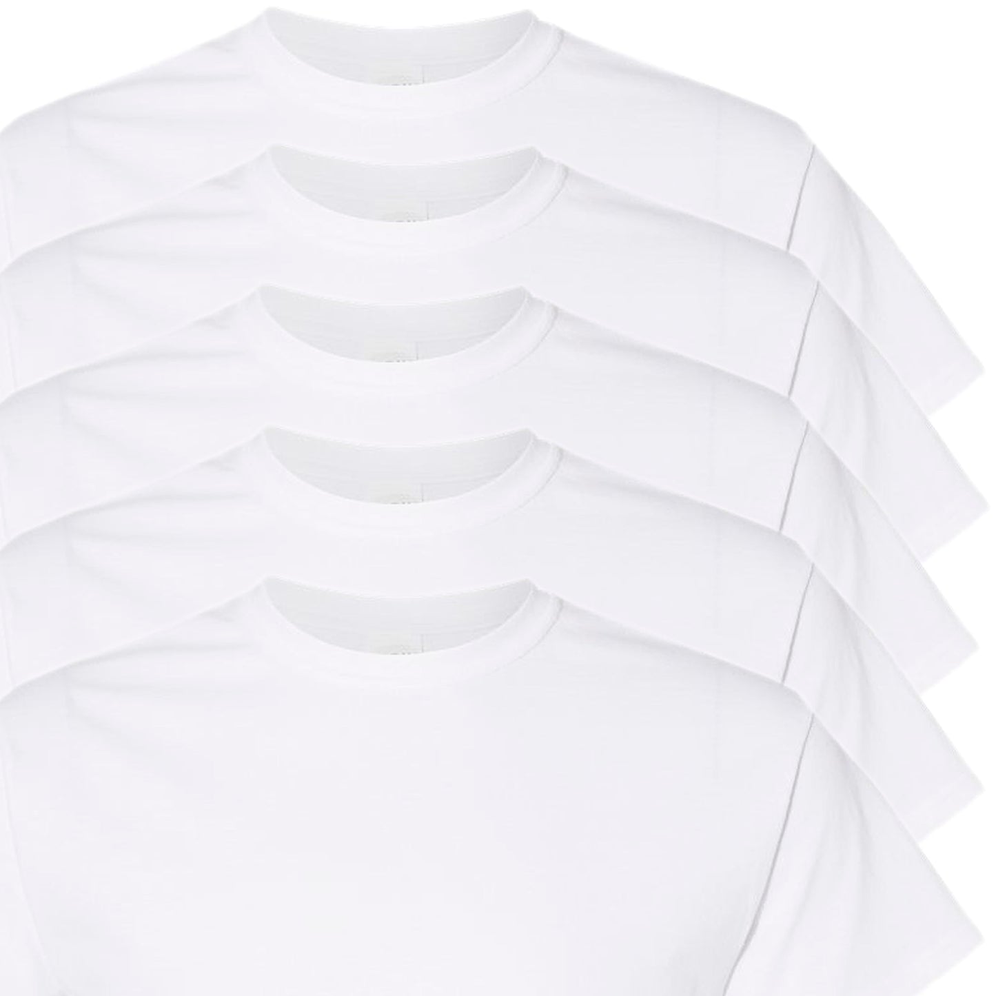 Gildan Men's 10-Pack Heavy Cotton Adult T-Shirt (G5000), White, Medium