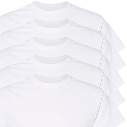 Gildan Men's 10-Pack Heavy Cotton Adult T-Shirt (G5000), White, Medium