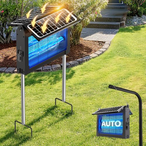 Dual Solar Powered 4500V Outdoor Bug Zapper