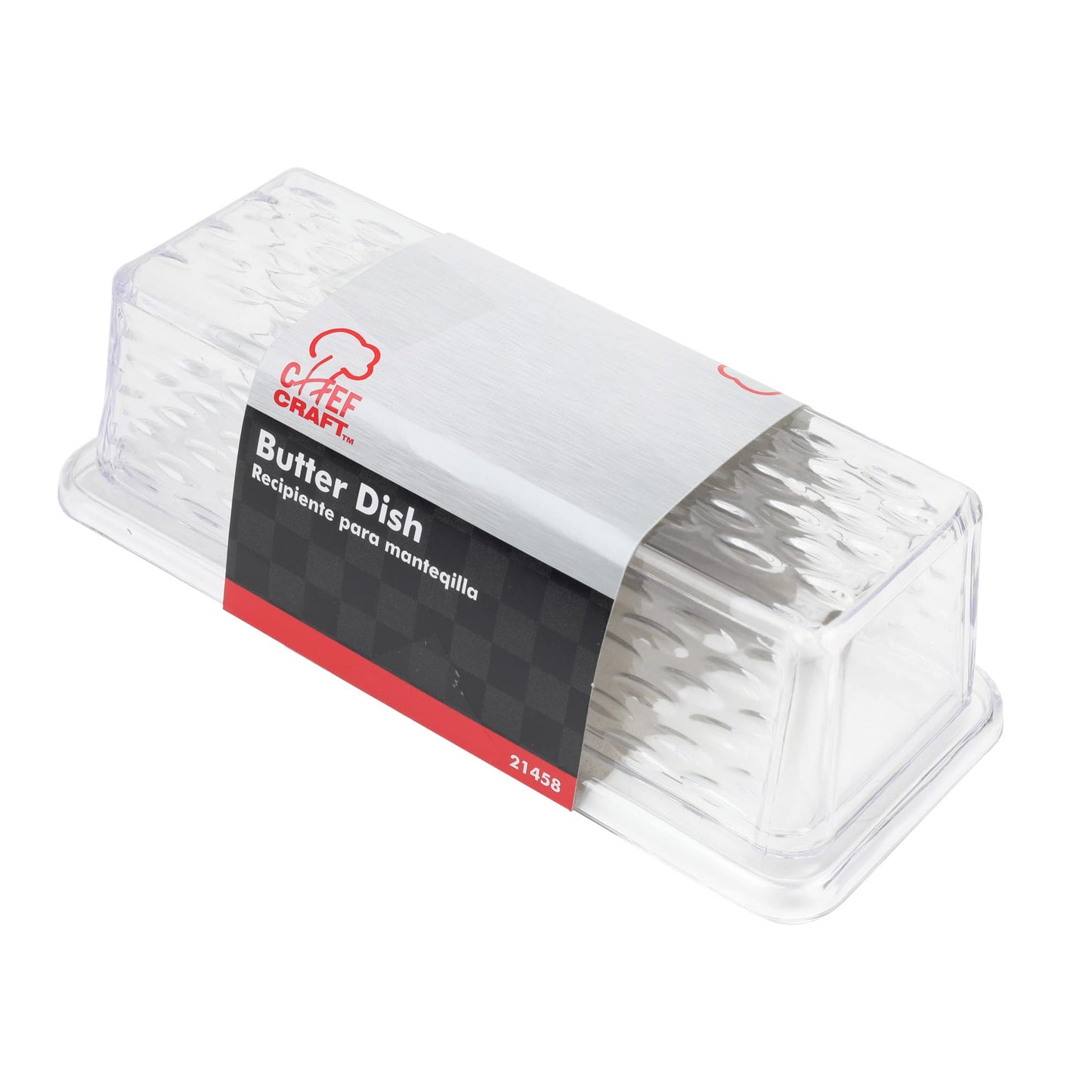 Chef Craft Clear Plastic Butter Dish, 7 Inches