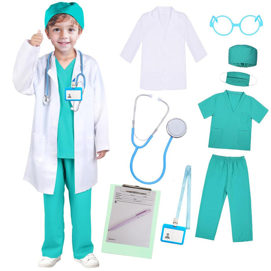 8Pcs Doctor Costume Dress Up Set for Kids