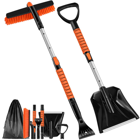Odoland 35" Extendable Snow Scraper and Brush