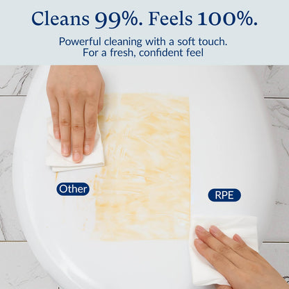 RPE Life Flushable Wet Wipes - 6 Portable Travel Size Packs (60 Ct) - Unscented Extra-Large Body & Hand Tissue with Vitamin E & Aloe - For Adults, Kids & Children - Perfect for On-the-Go & Outdoor Use