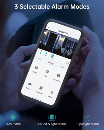 ZUMIMALL Security Cameras Wireless Outdoor with 360° PTZ, Outdoor Battery Cameras for Home Security, 3MP Color Night Vision,2.4G WiFi, Spotlight & Siren,PIR/AI/2-Way Talk/IP66/Cloud/Alexa