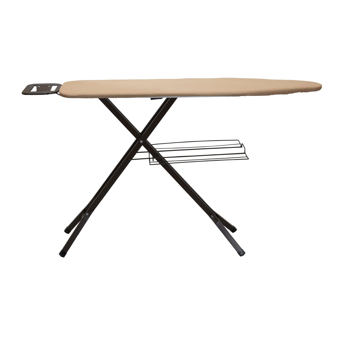 Household Essentials Bronze Deluxe Ironing Board with Iron Rest and Clothes Rack