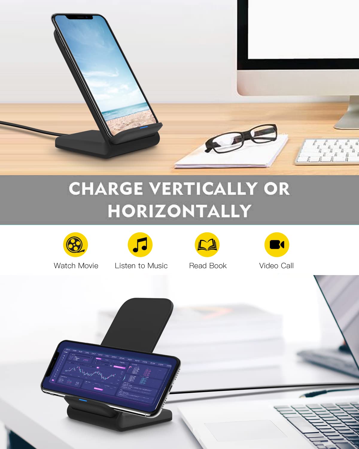 Fast Wireless Charger for iPhone & Samsung
