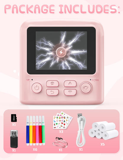 Kids Instant Print Camera with Flash Lights