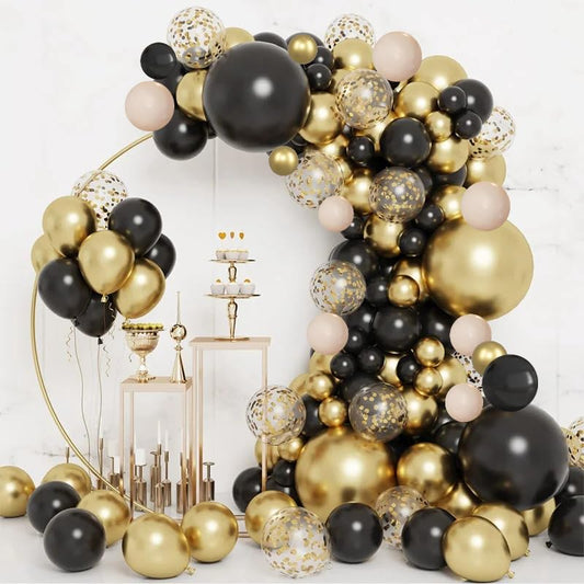 Gold Black Balloons Arch Kit for Parties