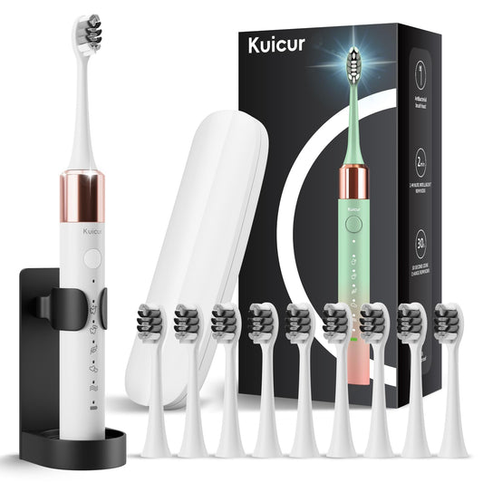 Electric Toothbrush with 10 Brush Heads & Travel Case