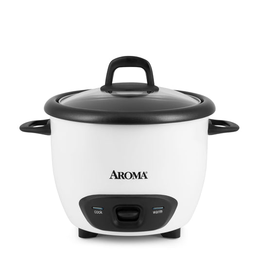 Aroma 6-Cup Pot-Style Rice Cooker, White