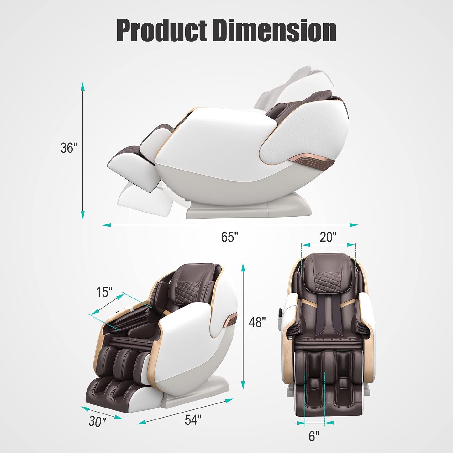 Real Relax Massage Chair Full Body, Zero Gravity SL Track Shiatsu Recliner with Shortcut Key, PS3100(Brown)