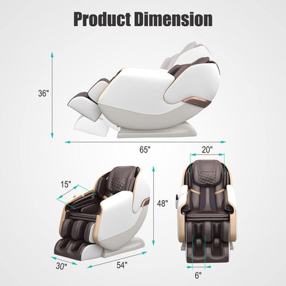 Real Relax Massage Chair Full Body, Zero Gravity SL Track Shiatsu Recliner with Shortcut Key, PS3100(Brown)