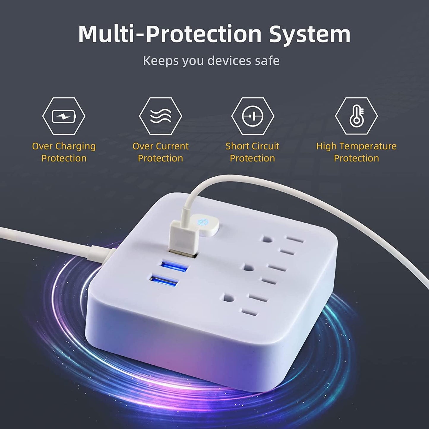 Surge Protector Power Strip with USB Ports