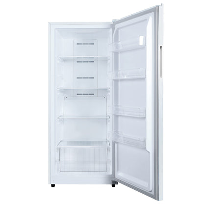 Hamilton Beach HZ4941 14 cu ft Upright Convertible Fridge/Freezer-Frost Free-Reversible Door-Removable Glass Shelves-LED Interior Light, White