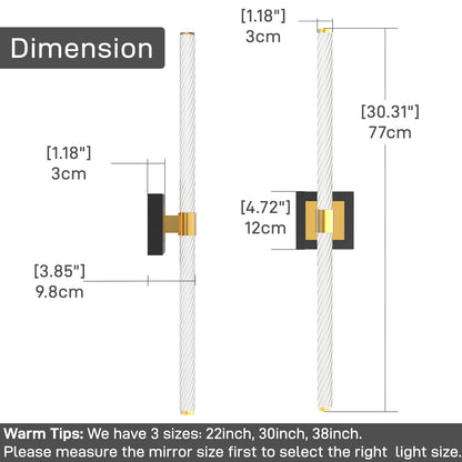 ADD 2 TO YOUR CART ❗ Galental LED Vanity Light, 30inch Dimmable Bathroom Light Fixtures Over Mirror, 15W 6000K Black and Gold Modern Linear Vanity Lights, 360°Sconces Wall Lighting Bar(White Light)