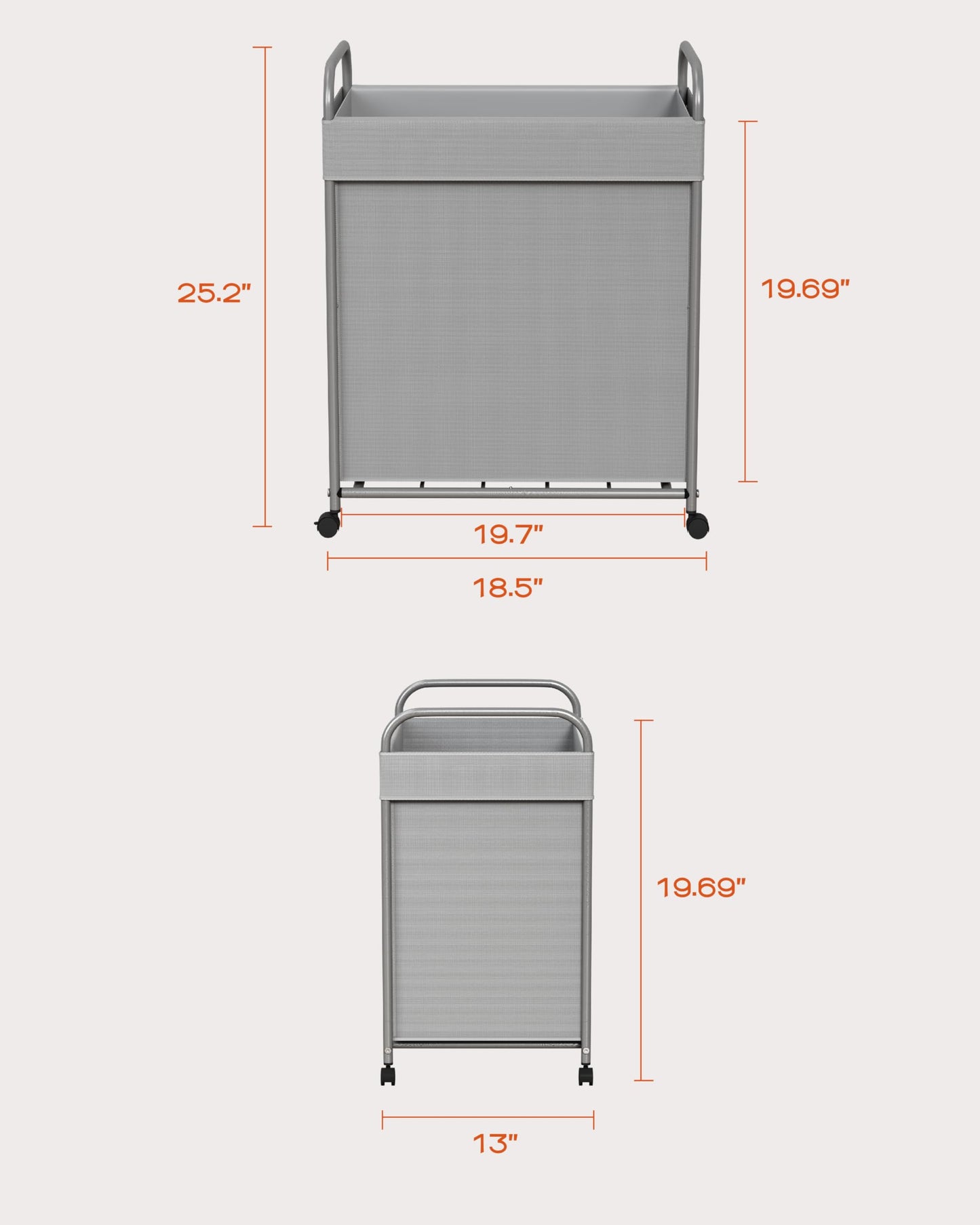 80L Rolling Laundry Basket with Wheels