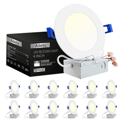 Adetu 12 Pack Dimmable LED Recessed Lights