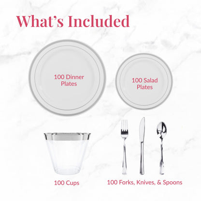 600 Piece Prestee Dinnerware Set for 100 Guests