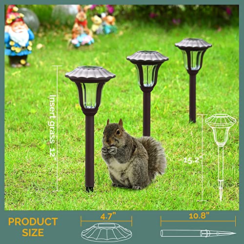 SUNCKET Solar Lights Outdoor Waterproof, 8 Pack Landscape Solar Garden Lights, Solar Powered Outdoor Pathway Garden Lights, Auto On/Off Outdoor Solar Lights for Yard Landscape Pathway Lawn