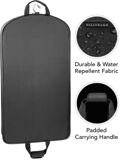 WallyBags® 40” Deluxe Carry-On Travel Garment Bag, Perfect for Suits and Shirts