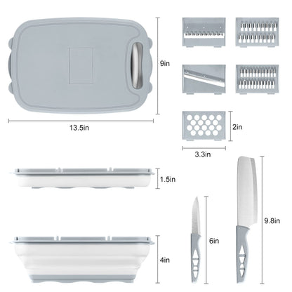 Collapsible Camping Cutting Board with Colander