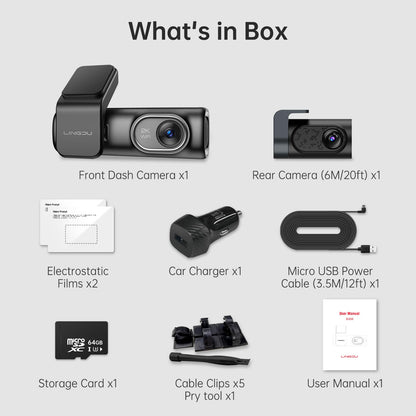 2K Dash Cam with GPS, Wi-Fi & Night Vision