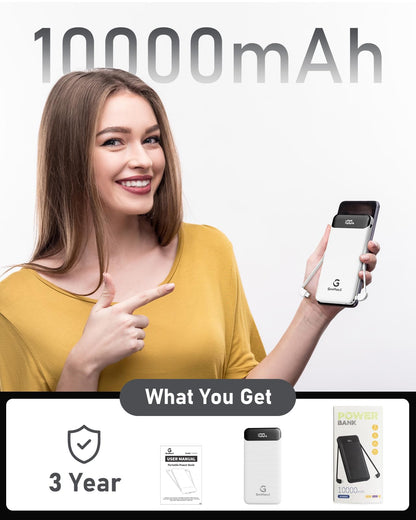 10000mAh Portable Power Bank with Fast Charging