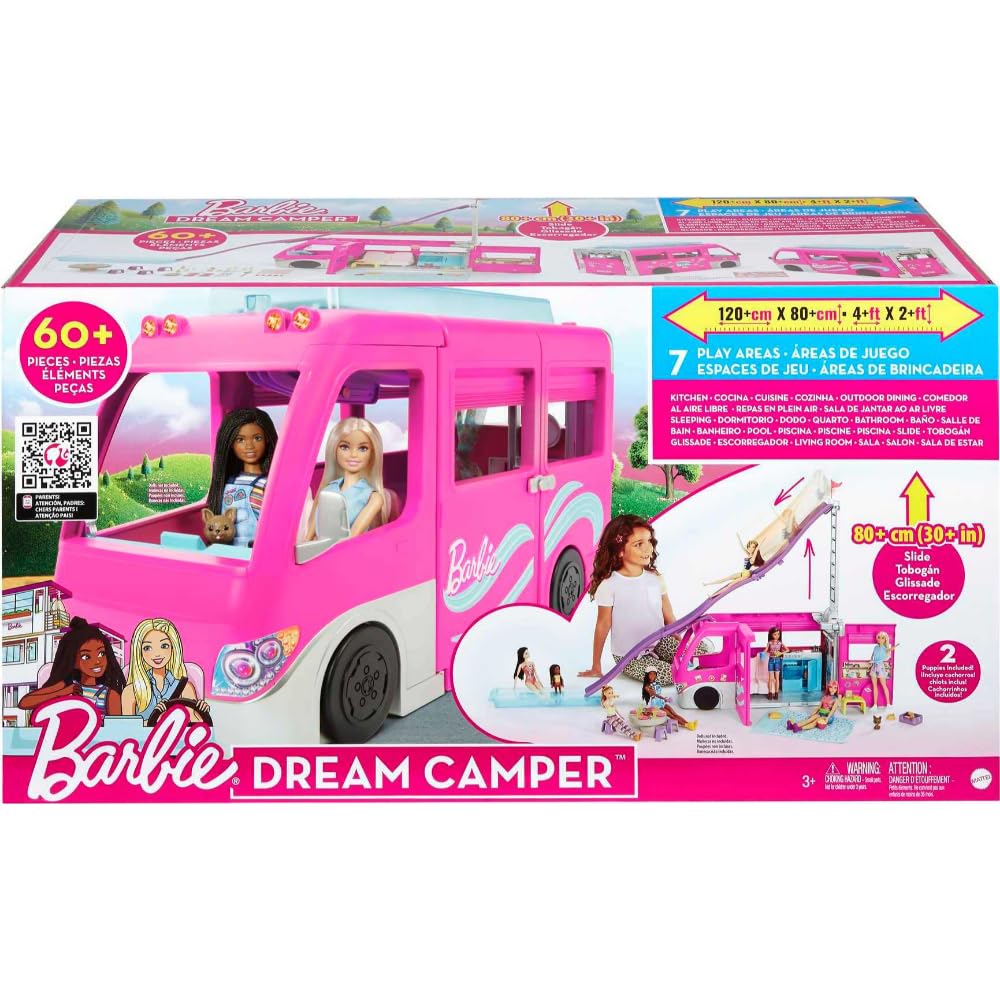 Barbie DreamCamper Playset with 60 Accessories