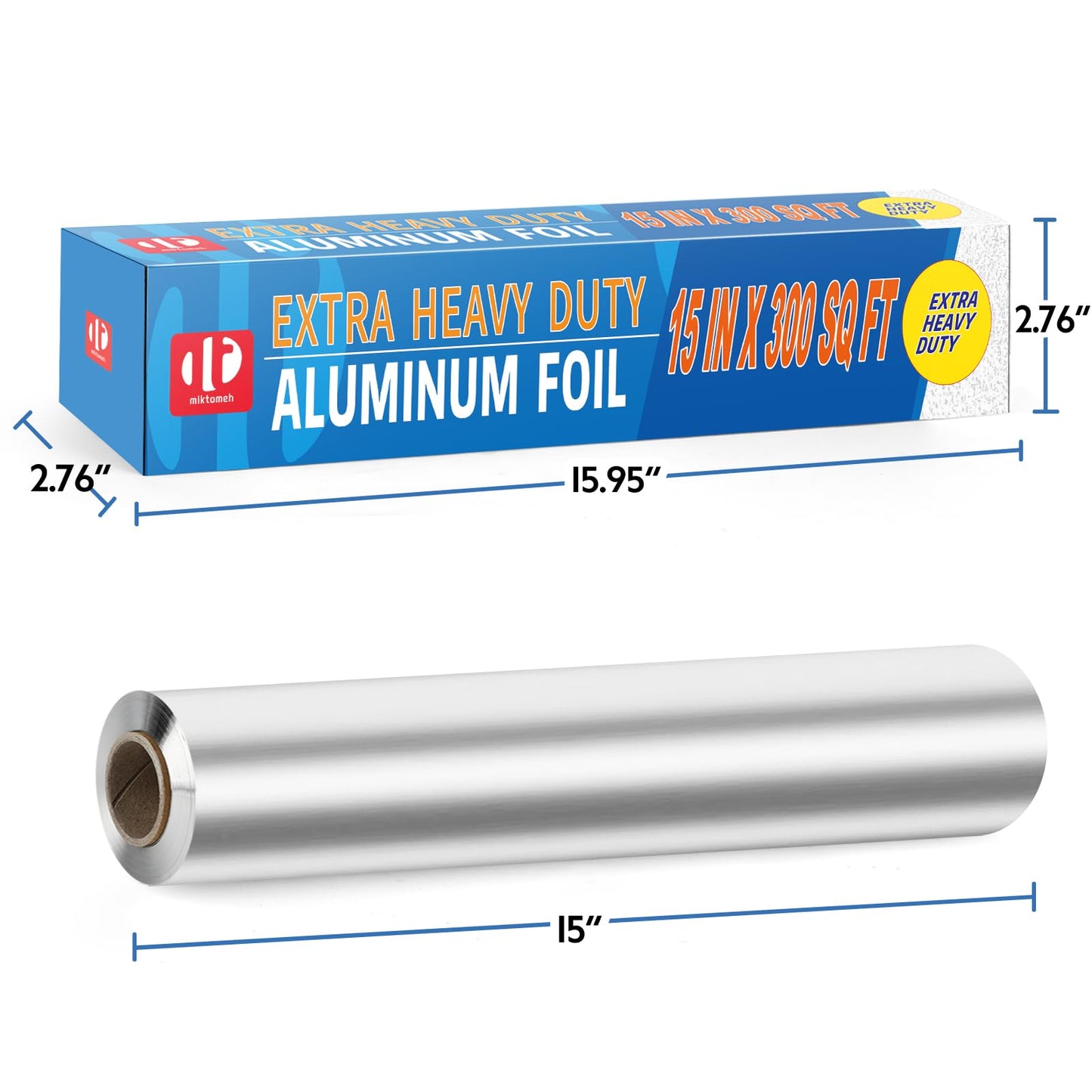 Pack of 5, 12 Inch × 300 sq. Extra Heavy Duty Aluminum Foil