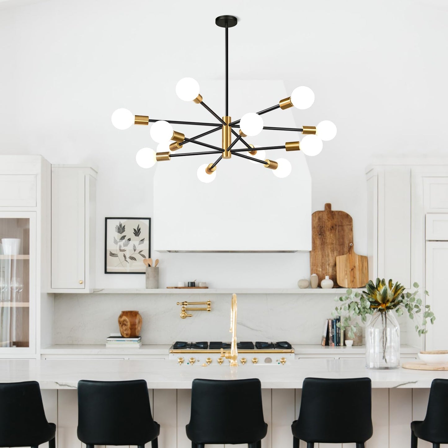 12-Light Sputnik Chandelier for Dining Room