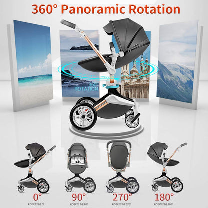 Hot Mom 2 Ultra Baby Stroller with 360° Rotation