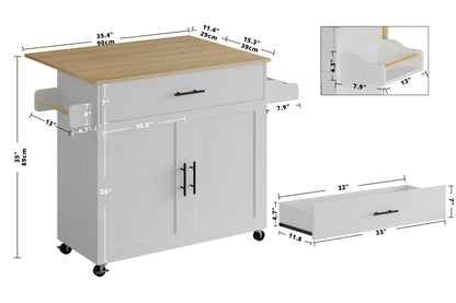 IRONCK Rolling Kitchen Island Cart with Storage