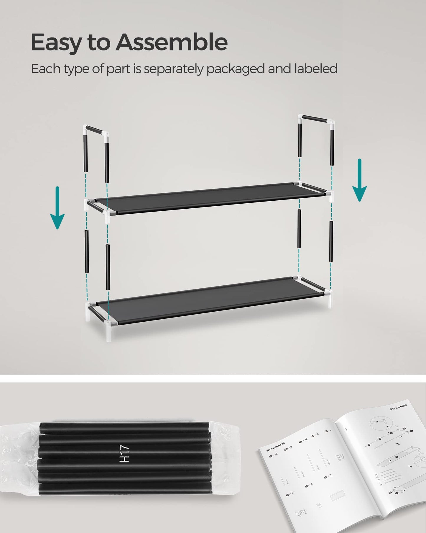 3-Tier Shoe Rack for Hallway Storage