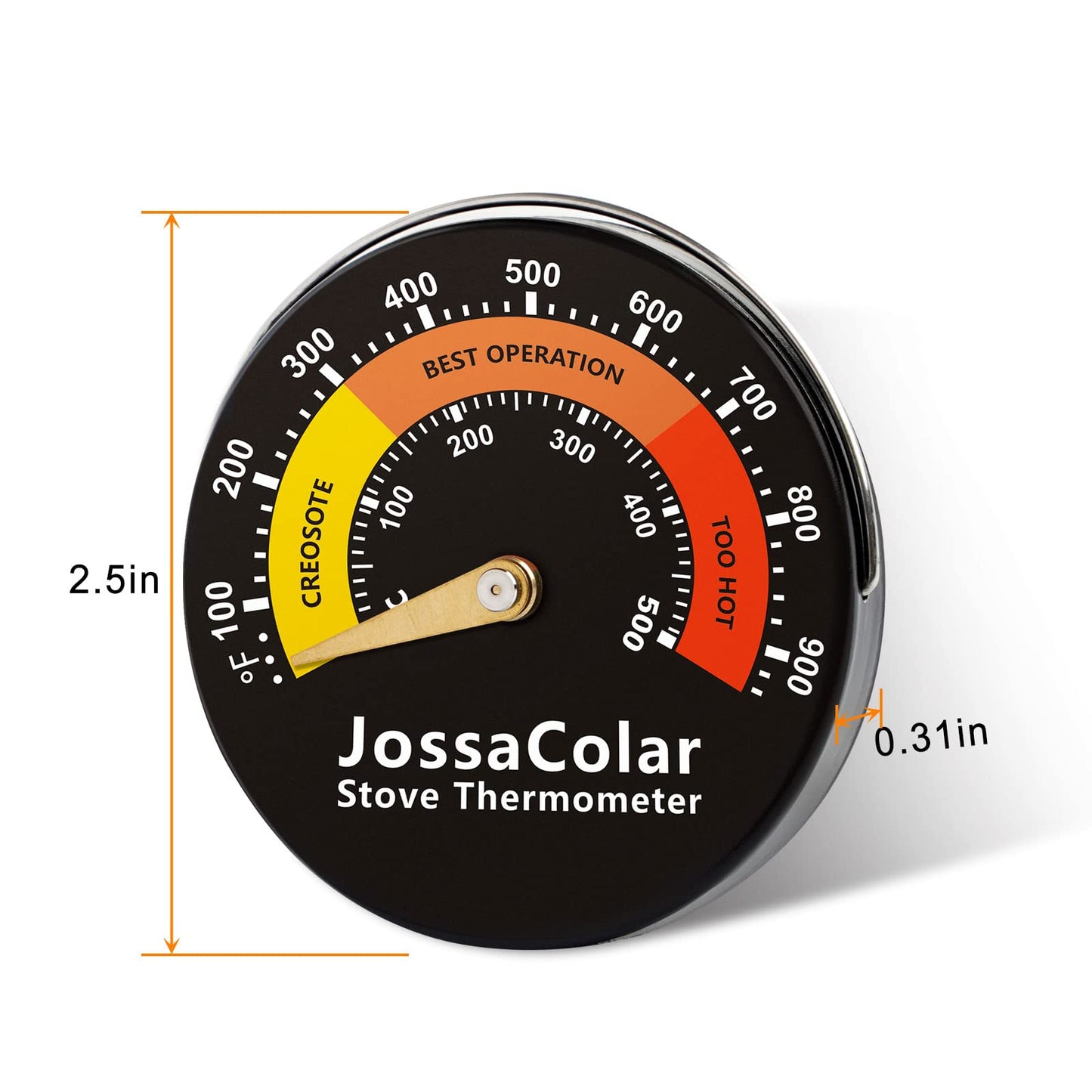 Wood Stove Magnetic Thermometer for Fireplace Flue