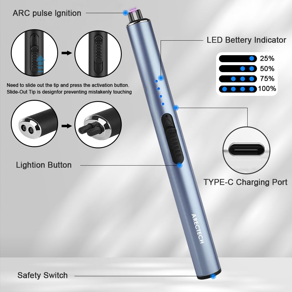 Rechargeable Plasma Lighter for Candle & Kitchen