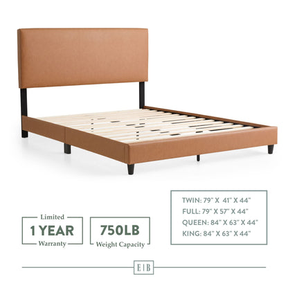 Edenbrook Twin Faux Leather Platform Bed Frame